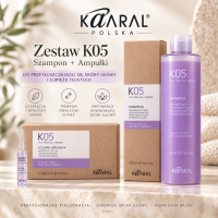 Kaaral K05 – Wydajny Zestaw na Przetłuszczającą się Skórę Głowy, Łojotok i Tłusty Łupież | Reguluje Sebum, Oczyszcza i Łagodzi Świąd | Szampon 500 ml + Ampułki 12 × 10 ml. Darmowa Dostawa!
